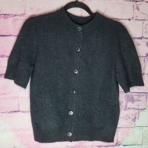 SAMSOE SAMSOE SANOURA SHORT SLEEVE CARDIGAN SMALL NWT BLACK ALPACA WOOL REVOLVE